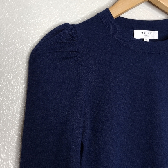 Milly Minis Pullover Ribbed Knit Bubble Cuff Sleeve Detailed Sweater Size 12 - Picture 10 of 13